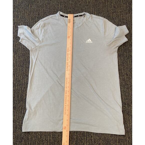 Adidas Men T-Shirt large L Gray Prime Green Aero Ready Logo Graphic - Picture 6 of 7